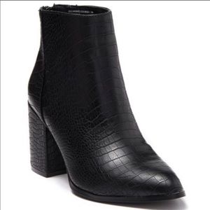 Steve Madden Jillian black croc bootie